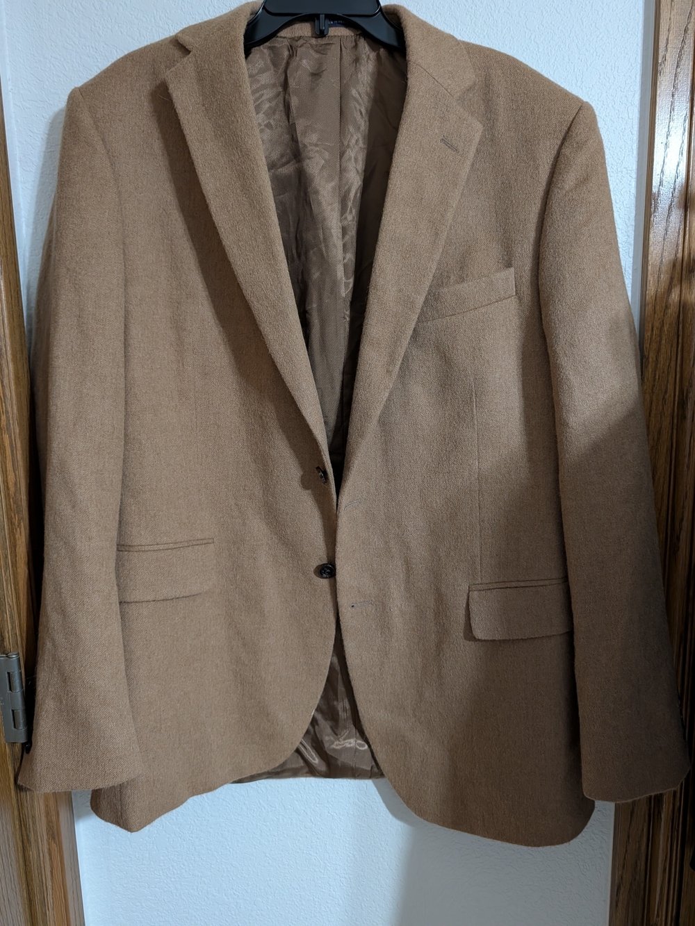 Stafford Tan Camel Wool-Blend Sport Coat